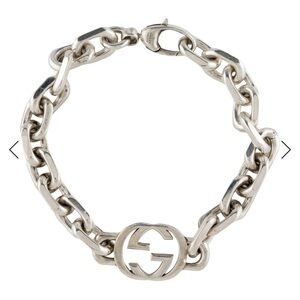 Gucci 92.5 Silver interlocking G  Bracelet